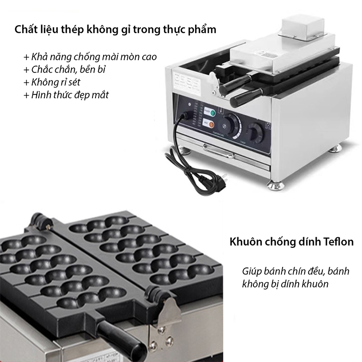 Máy làm bánh xiên hồ lô nhân phô mai dùng điện (6 xiên hồ lô 3 viên)