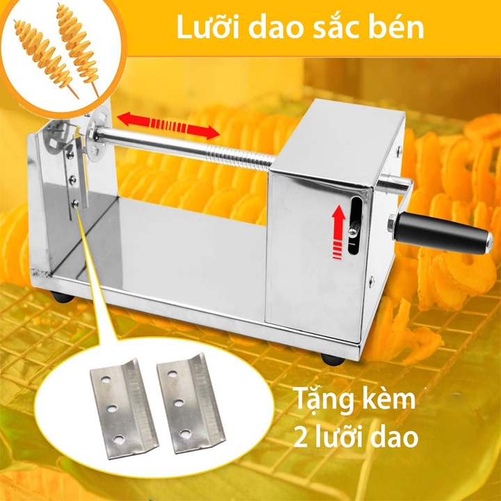 Máy cắt lốc xoáy khoai tây DORON inox không rỉ, sạch sẽ, tiện lợi