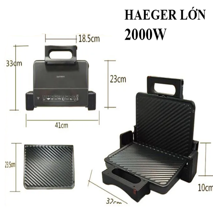 Máy kẹp nướng bánh mì HAEGER HG-259 2000W