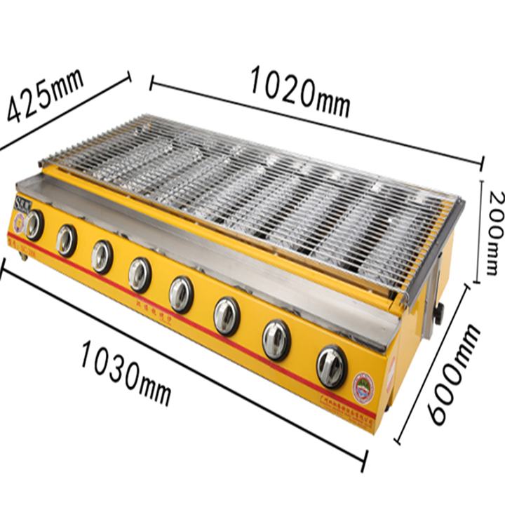Bếp nướng gas 8 đầu đốt ETON - K288  nướng hàu, thịt xiên, hải sản, thịt bbq