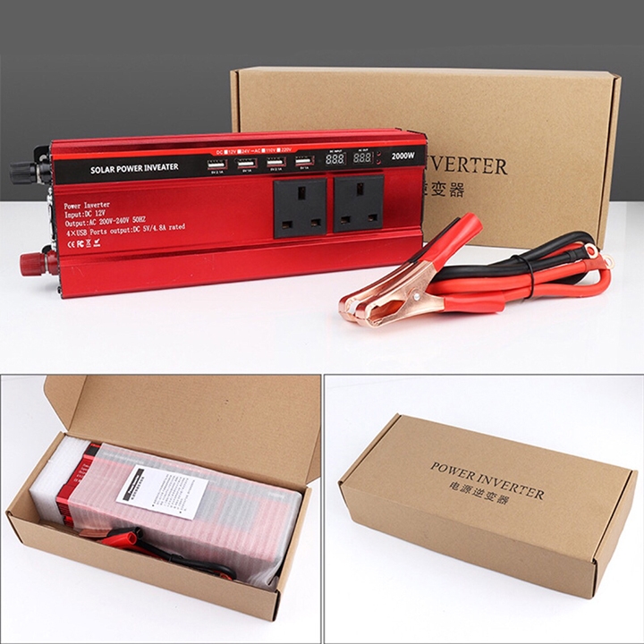 Bộ kích điện 2000W Inverter đổi nguồn điện 12V lên 220V