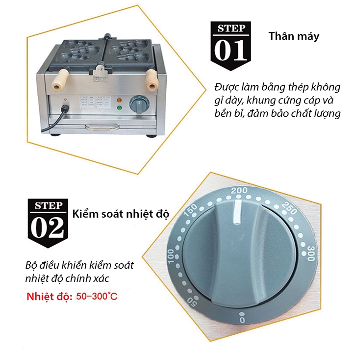 Máy làm bánh hình shit Poo 1600W làm nóng nhanh, an toàn, dễ sử dụng