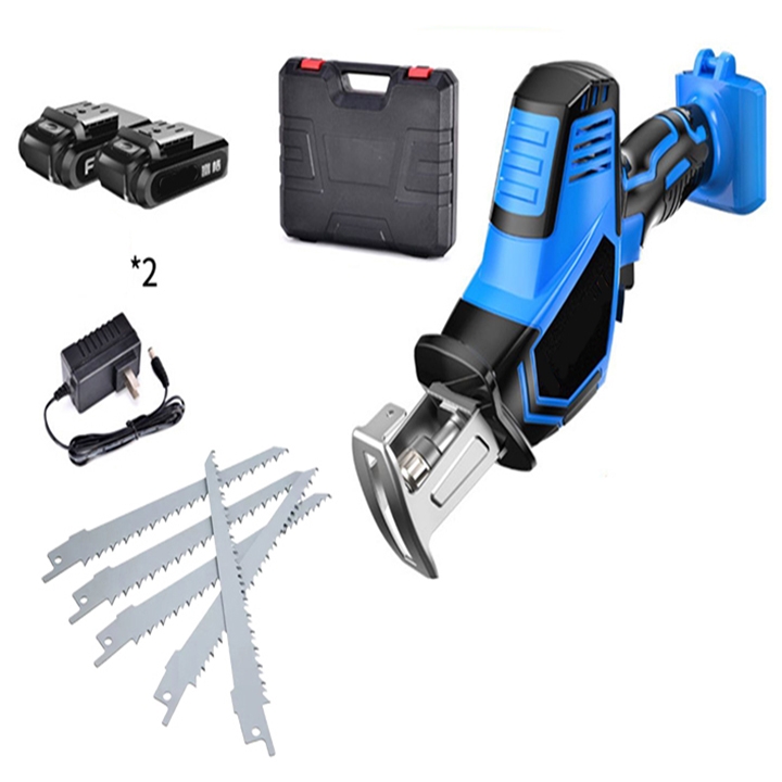Máy cưa kiếm dùng pin 28V 2 pin kèm hộp 4 lưỡi cưa gỗ, nhựa, kim loại