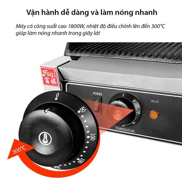 Máy nướng thịt bít tết, nướng bánh mì kẹp công nghiệp 2200W