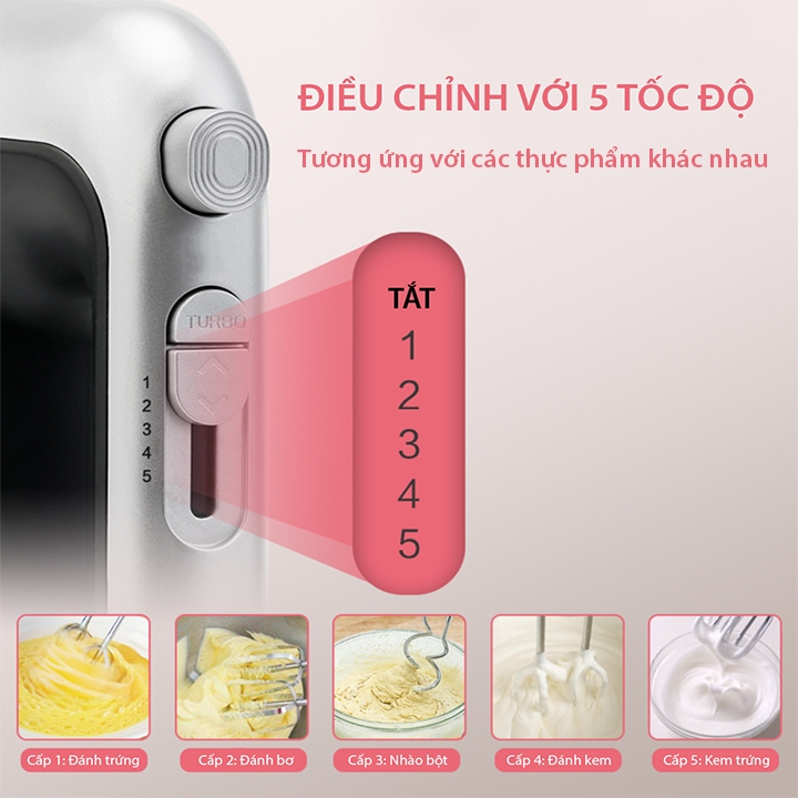 Máy đánh trứng, trộn bột SOKANY 800W kiểu dáng sang trọng, hoạt động êm ái
