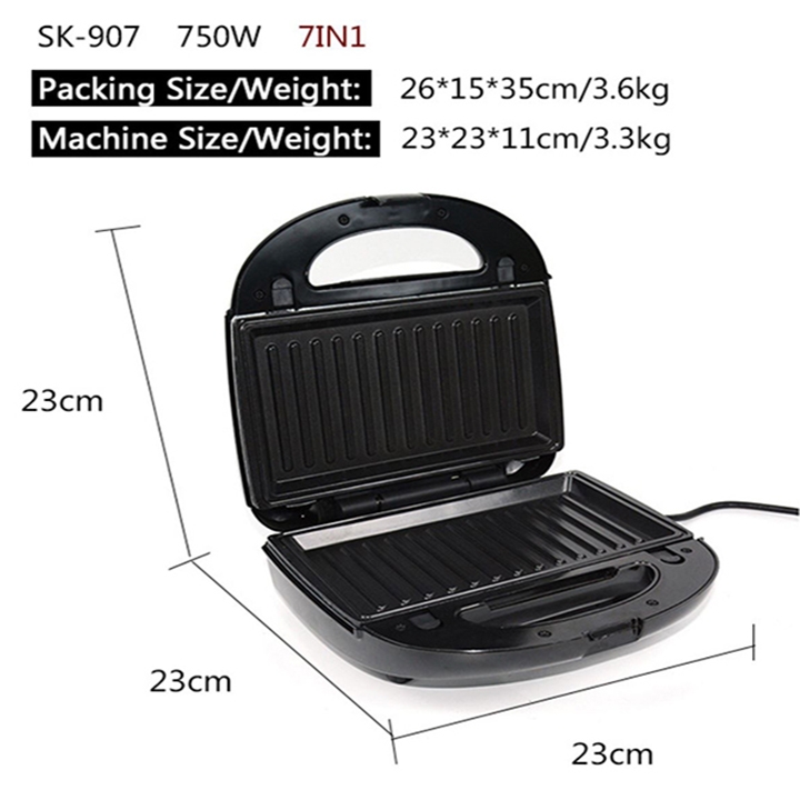 Máy nướng làm bánh 7 khuôn SOKANY 750W làm nóng nhanh, an toàn, dễ sử dùng