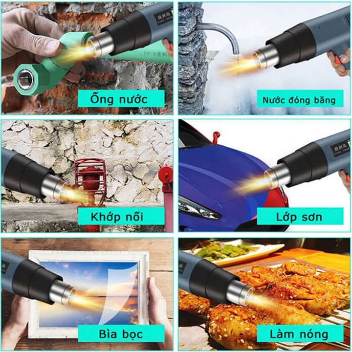 Máy khò nhiệt DORON 2500W đa năng bọc giỏ quà, dán decal, đóng seal