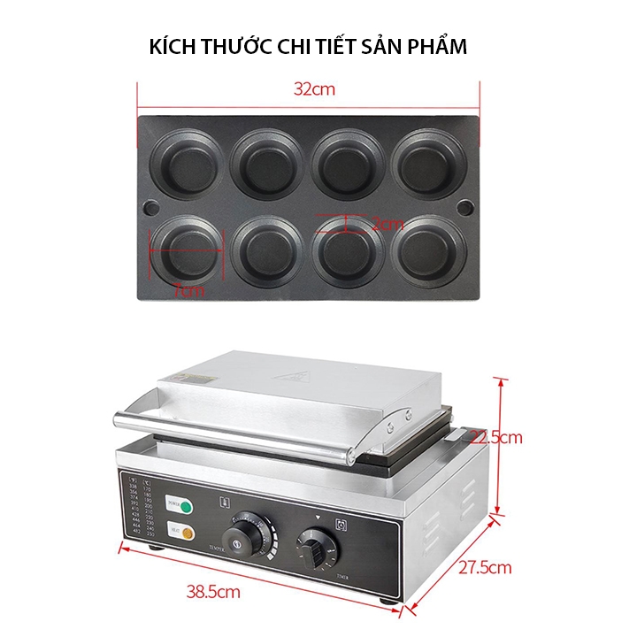 Máy làm đế bánh Tart trứng công nghiệp chống dính telfon siêu bền