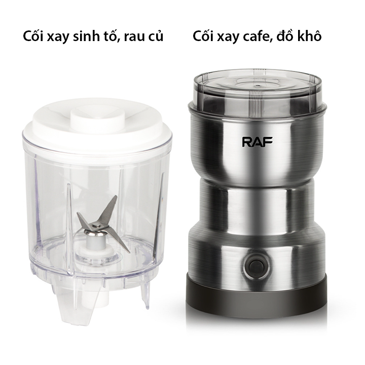 Máy xay bột khô RAF300W xay thảo dược, gia vị siêu mịn tặng cối xay sinh tố