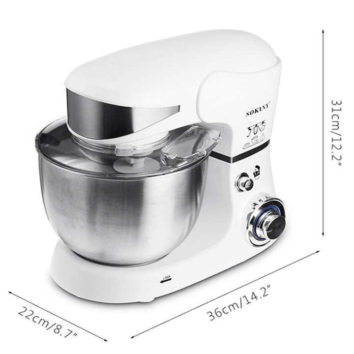 Máy nhào trộn bột để bàn SOKANY SK-206/1000W kèm âu trộn 5L
