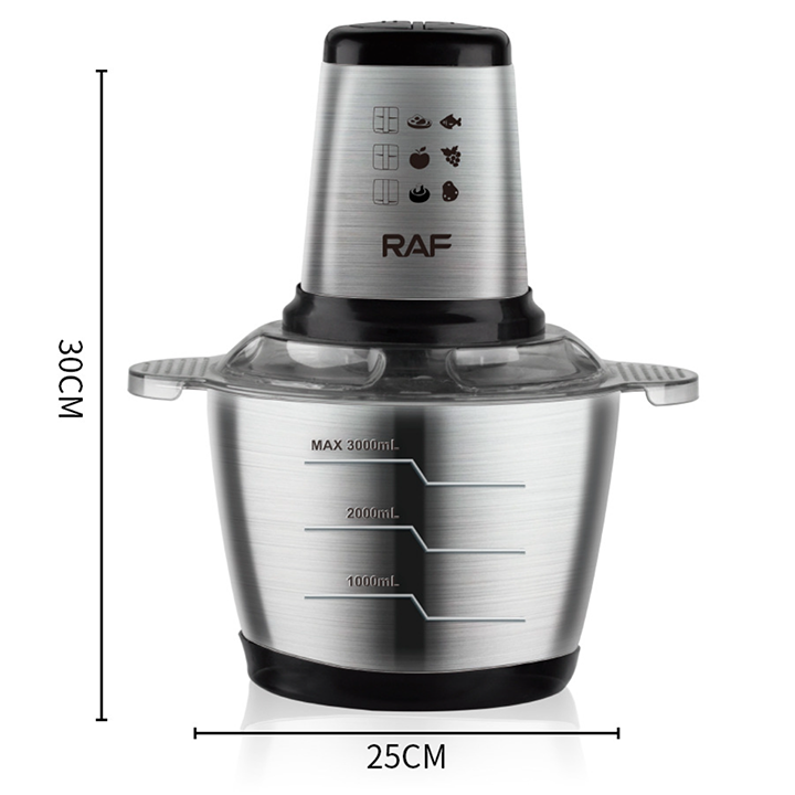Máy xay thịt, xay rau củ quả RAF 1000W cối 3 lít công suất cao, xay thịt nhanh chóng