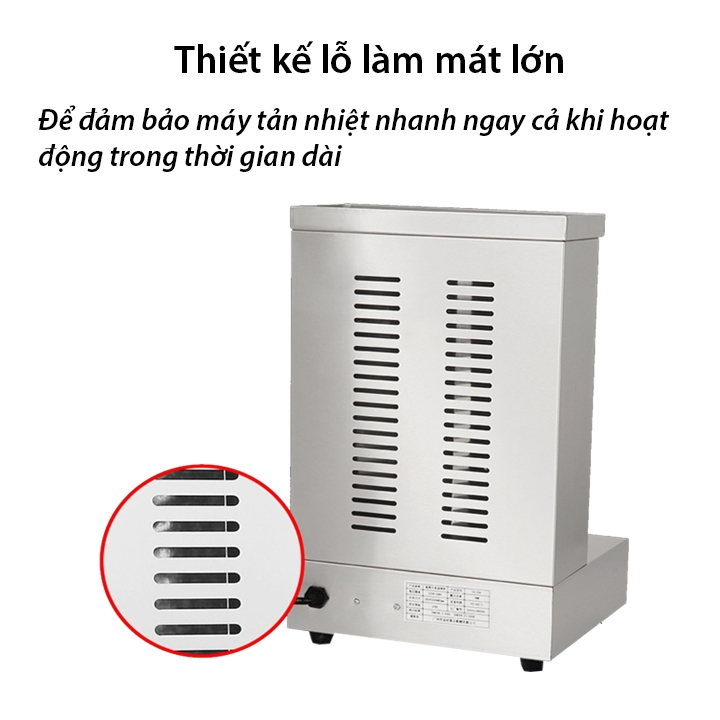 Máy nướng thịt gà vịt, bánh mì doner kebab đôi dùng điện xoay tự động