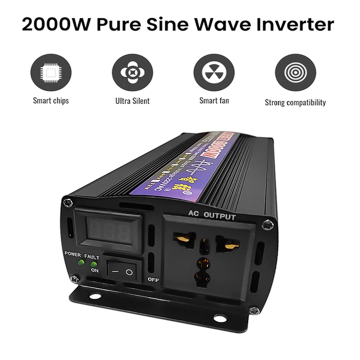 Bộ kích điện 12V lên 220V sóng sine chuẩn 2000W Inverter