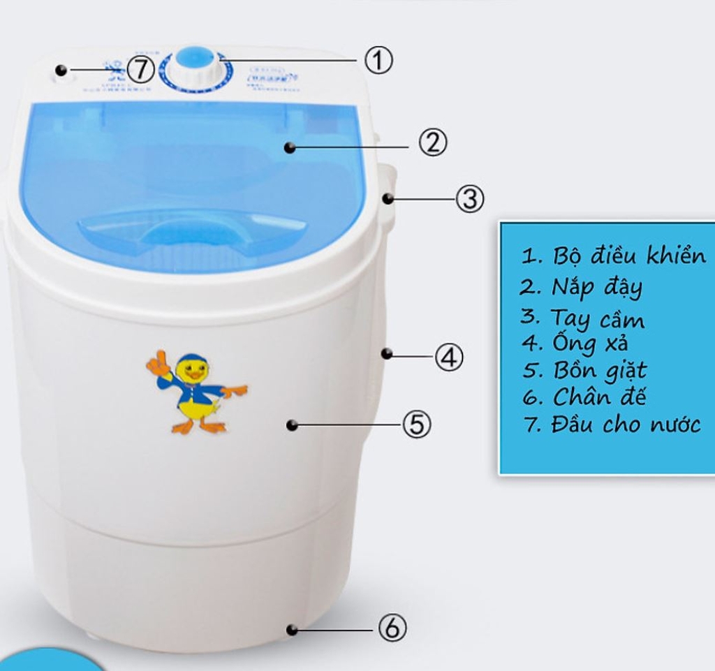 Máy giặt mini bán tự động 4.2Kg phù hợp cho gia đình và sinh viên