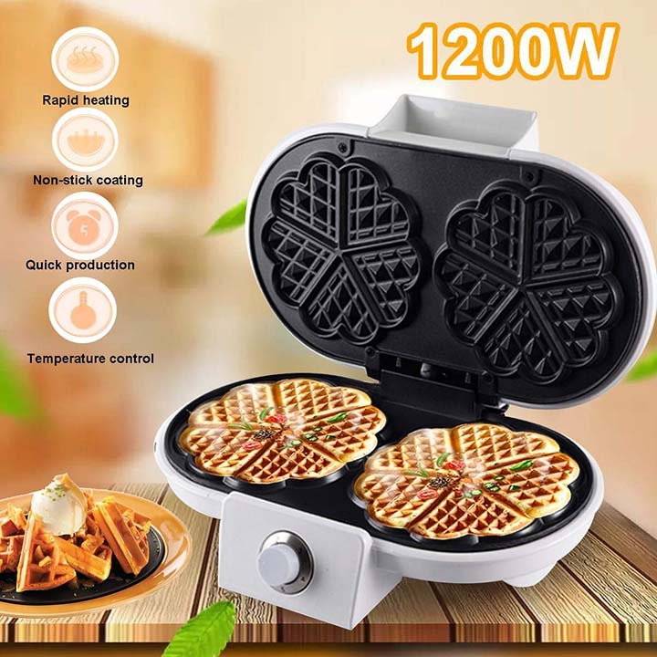 Máy làm bánh waffle đôi SOKANY 1200W điều chỉnh 50 - 250 độ, làm nóng nhanh