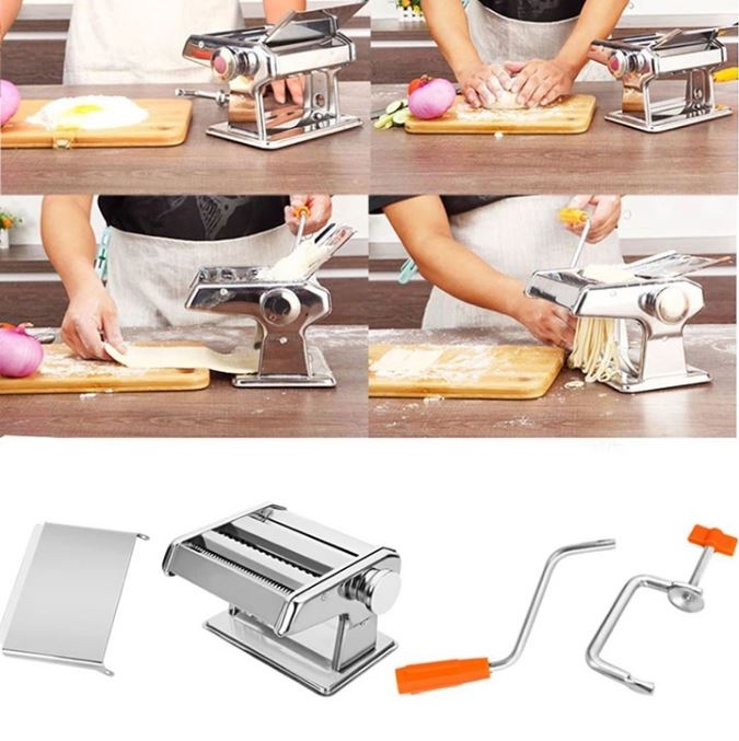 Máy làm mỳ sợi, máy cán bột 3 lưỡi dao làm mì tươi, vỏ bánh đa năng
