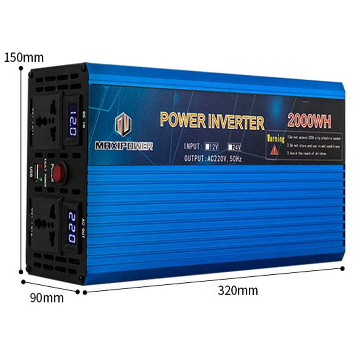 Bộ kích điện inverter 3000W Maxipower đổi nguồn 24V lên 220V