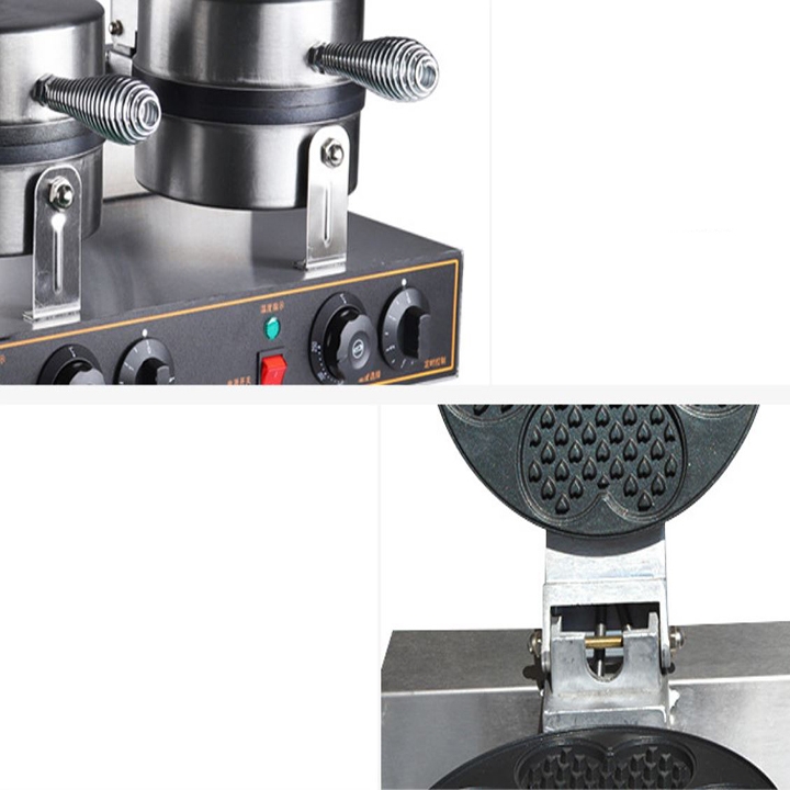Máy làm bánh kẹp tàn ong, nướng bánh waffle công nghiệp đôi làm nóng nhanh