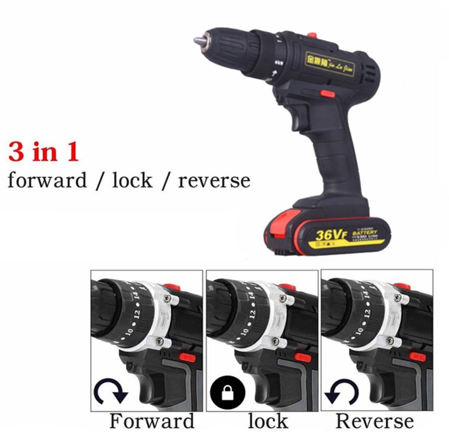 Máy khoan pin, máy bắt vít cầm tay 36V lõi đồng kèm full hộp phụ kiện