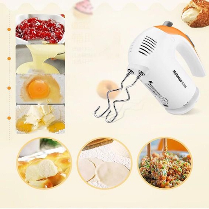 Máy đánh trứng cầm tay Netmego N38D công suất 300W kèm 3 bộ que đánh