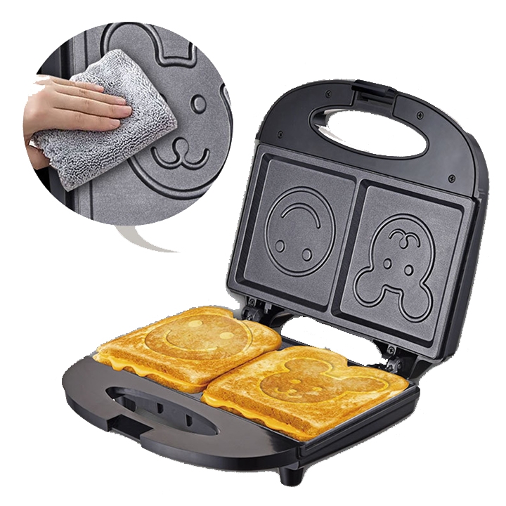 Máy kẹp nướng bánh mỳ sandwich HAEGER RAF 750W hình mặt cười/gấu