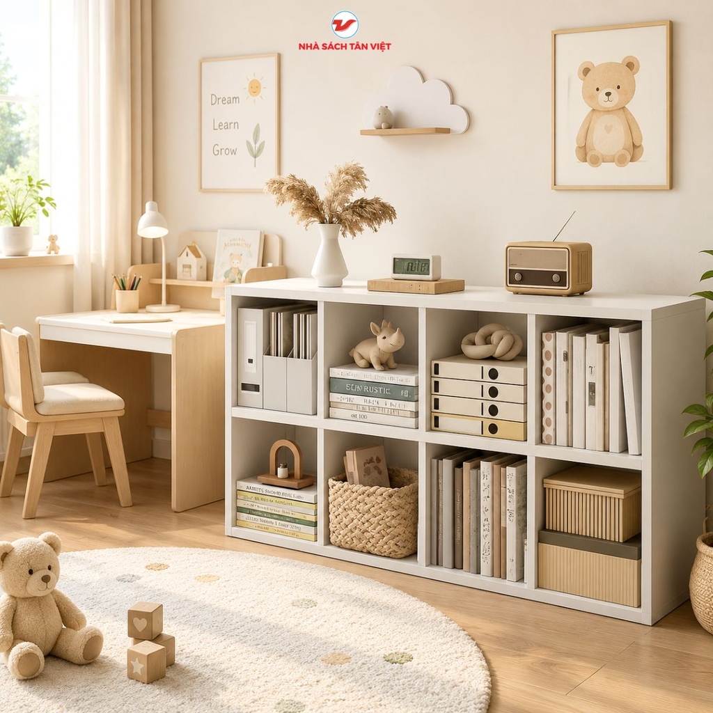 Kệ sách tổ ong đa tầng trắng GA22.01 - Tân Việt Books