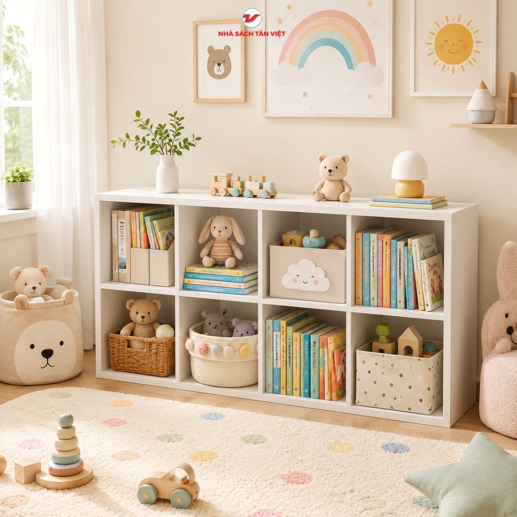 Kệ sách tổ ong đa tầng trắng GA22.01 - Tân Việt Books