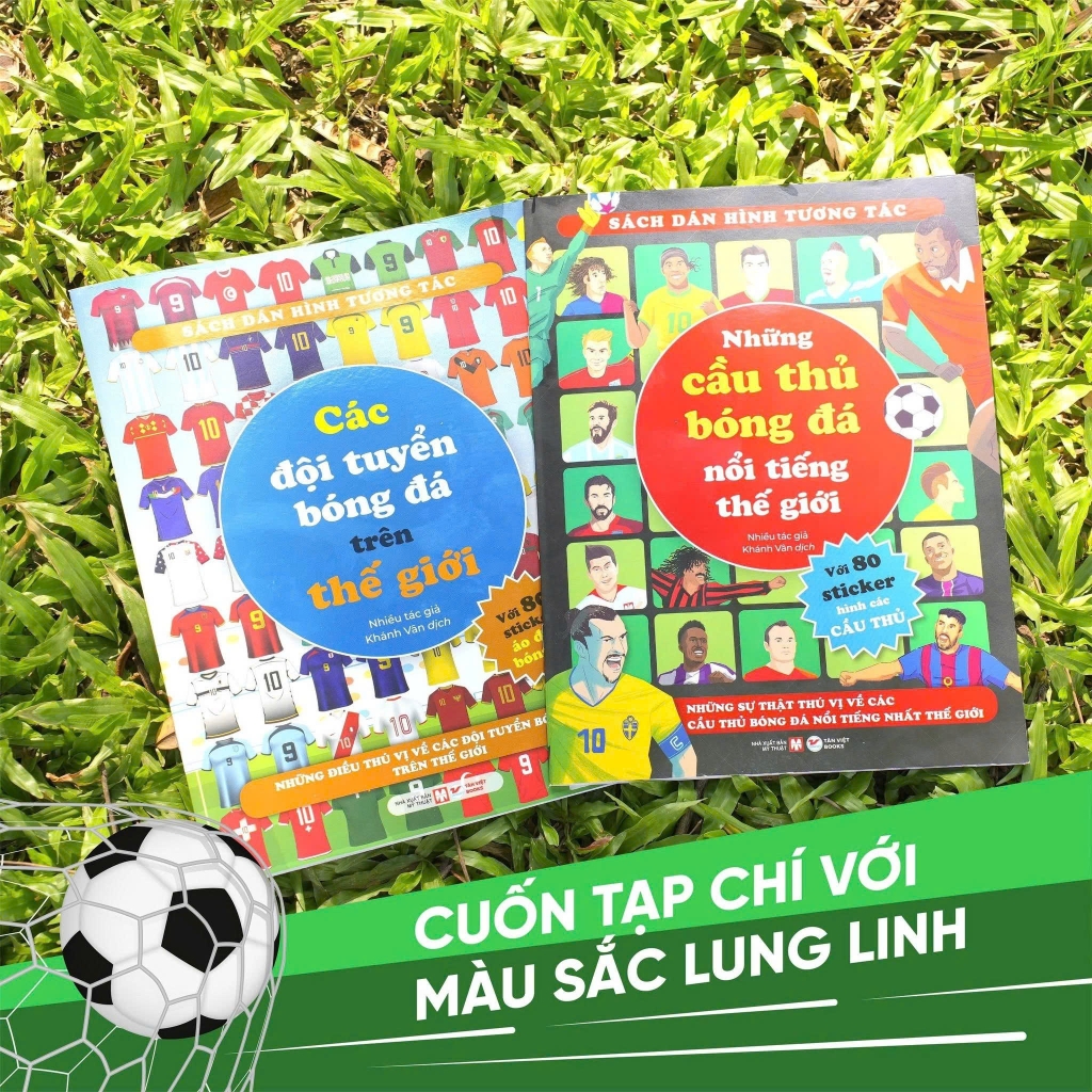 Combo 2 cuốn: Sách Dán Hình Tương Tác Về Bóng Đá - Sách HOT Mùa World Cup 2026