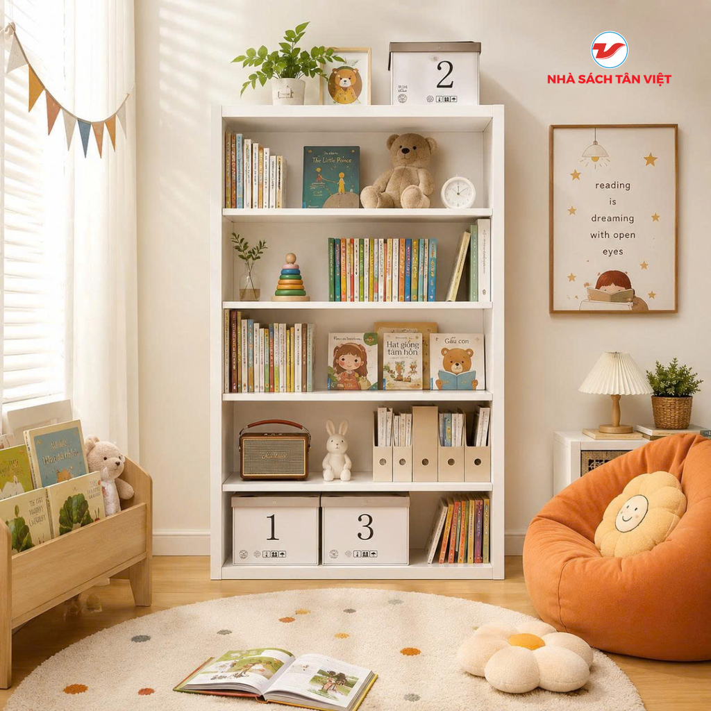 Kệ Sách Gỗ MDF 5 Tầng GP250.01 - Cao 156cm - Nhà Gọn Gàng Hơn, Trẻ Thích Đọc Sách Hơn