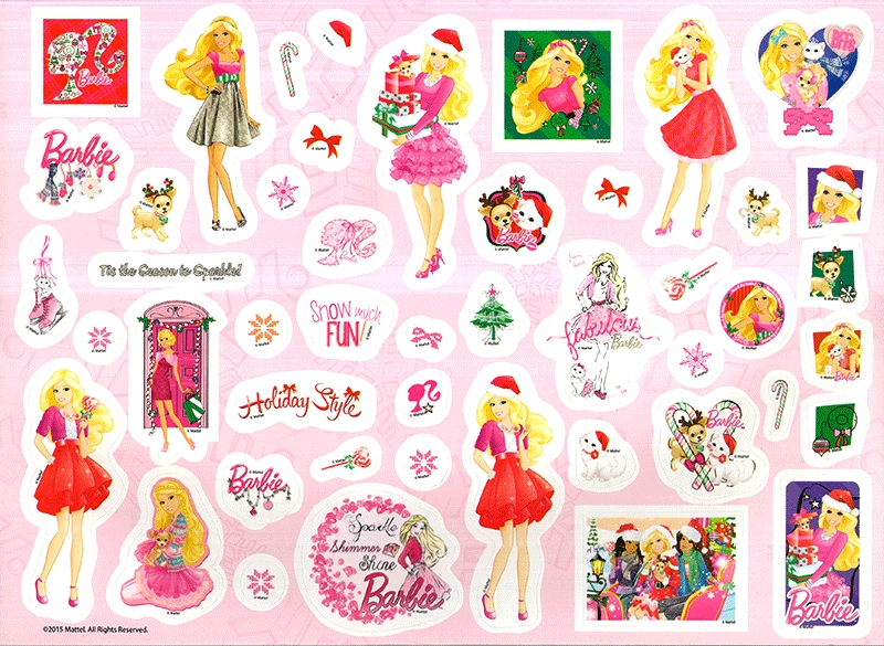 40_Barbie giáng sinh yêu thương -Tô màu khổ lớn với hơn 50 đề can