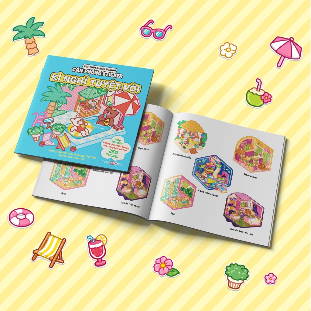 Combo 4 cuốn: Vui tươi & Ngộ nghĩnh: Căn phòng Sticker - Sách dán hình dễ thương cho bé