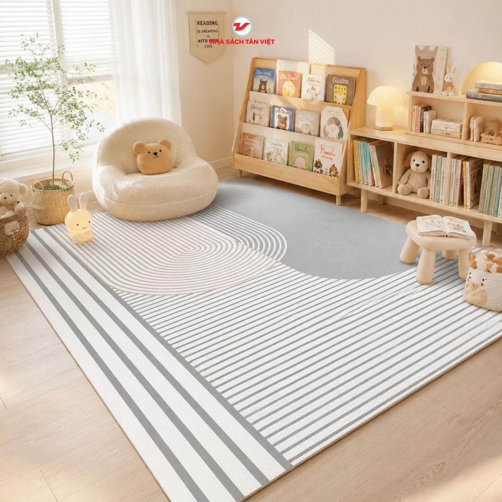 Thảm Trải Sàn Bắc Âu 5D Cao Cấp 1.6x2.3m | Êm Ái, Chống Trơn, Hiện Đại