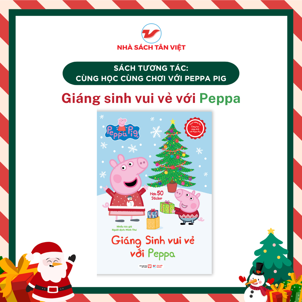 Combo 2 cuốn : Sách tương tác Cùng học cùng chơi với Peppa Pig - Chủ Đề Giáng Sinh