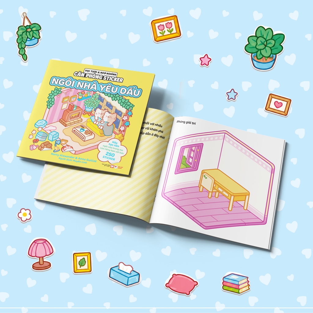 Combo 4 cuốn: Vui tươi & Ngộ nghĩnh: Căn phòng Sticker - Sách dán hình dễ thương cho bé