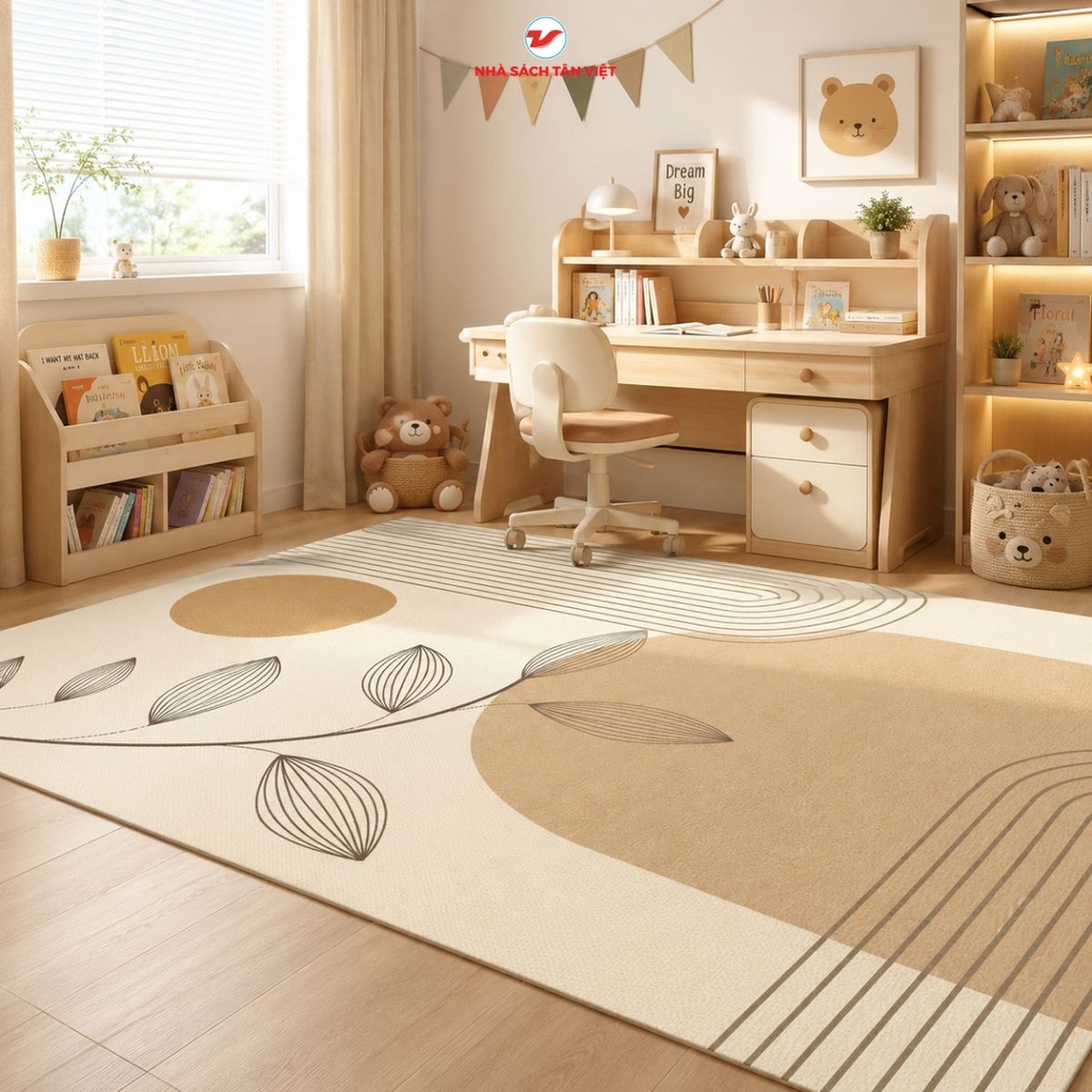 Thảm Trải Sàn Bắc Âu 5D Cao Cấp 1.6x2.3m | Êm Ái, Chống Trơn, Hiện Đại