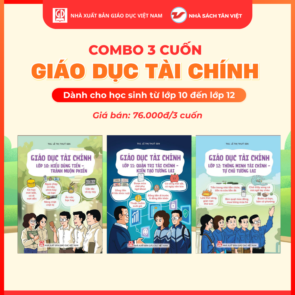 Cấp 3 THPT: Combo 3 cuốn: Giáo dục tài chính - Lớp 10, lớp 11, lớp 12