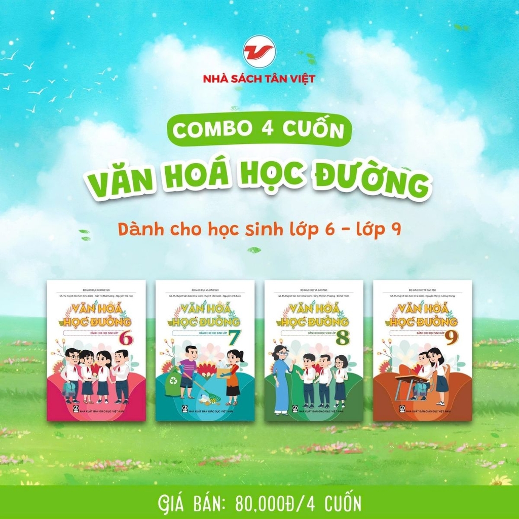 Combo 4 cuốn Văn hoá học đường - Dành cho học sinh THCS (Từ lớp 6 đến lớp 9)