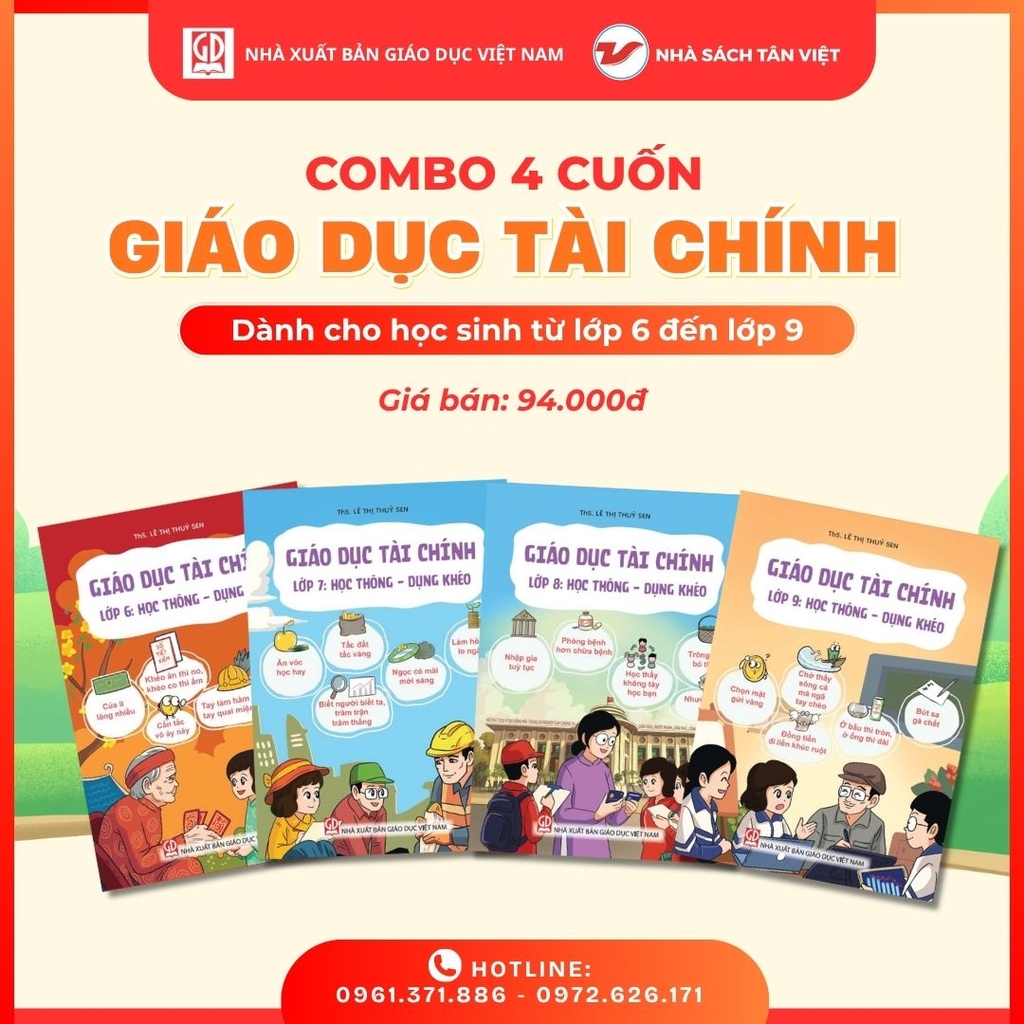 Cấp 2 THCS: Combo 4 cuốn: Giáo dục tài chính - Từ lớp 6 đến lớp 9