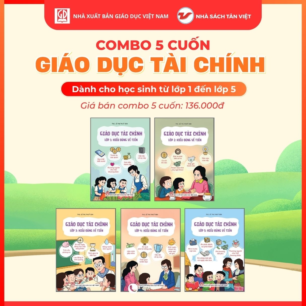 Cấp 1 Tiểu Học: Combo 5 cuốn: Giáo dục tài chính - Từ lớp 1 đến lớp 5