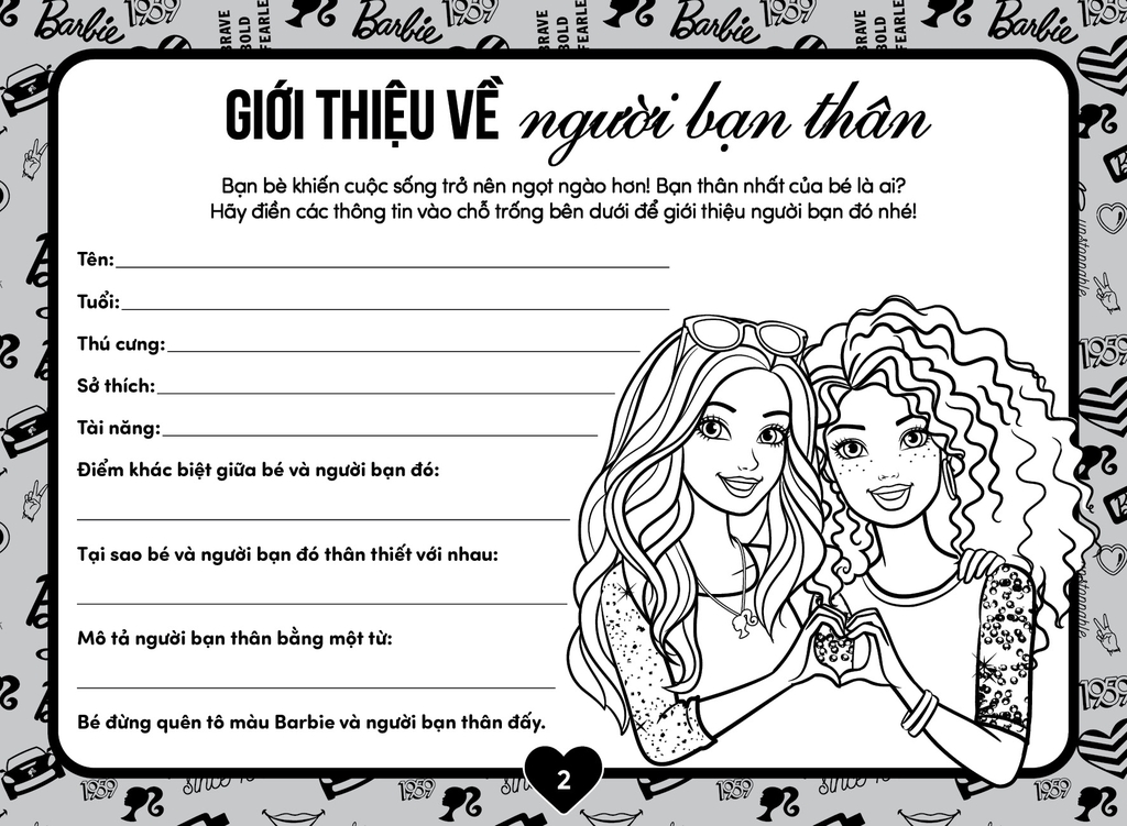 Barbie Tô Màu Khổ Lớn : Năng Động