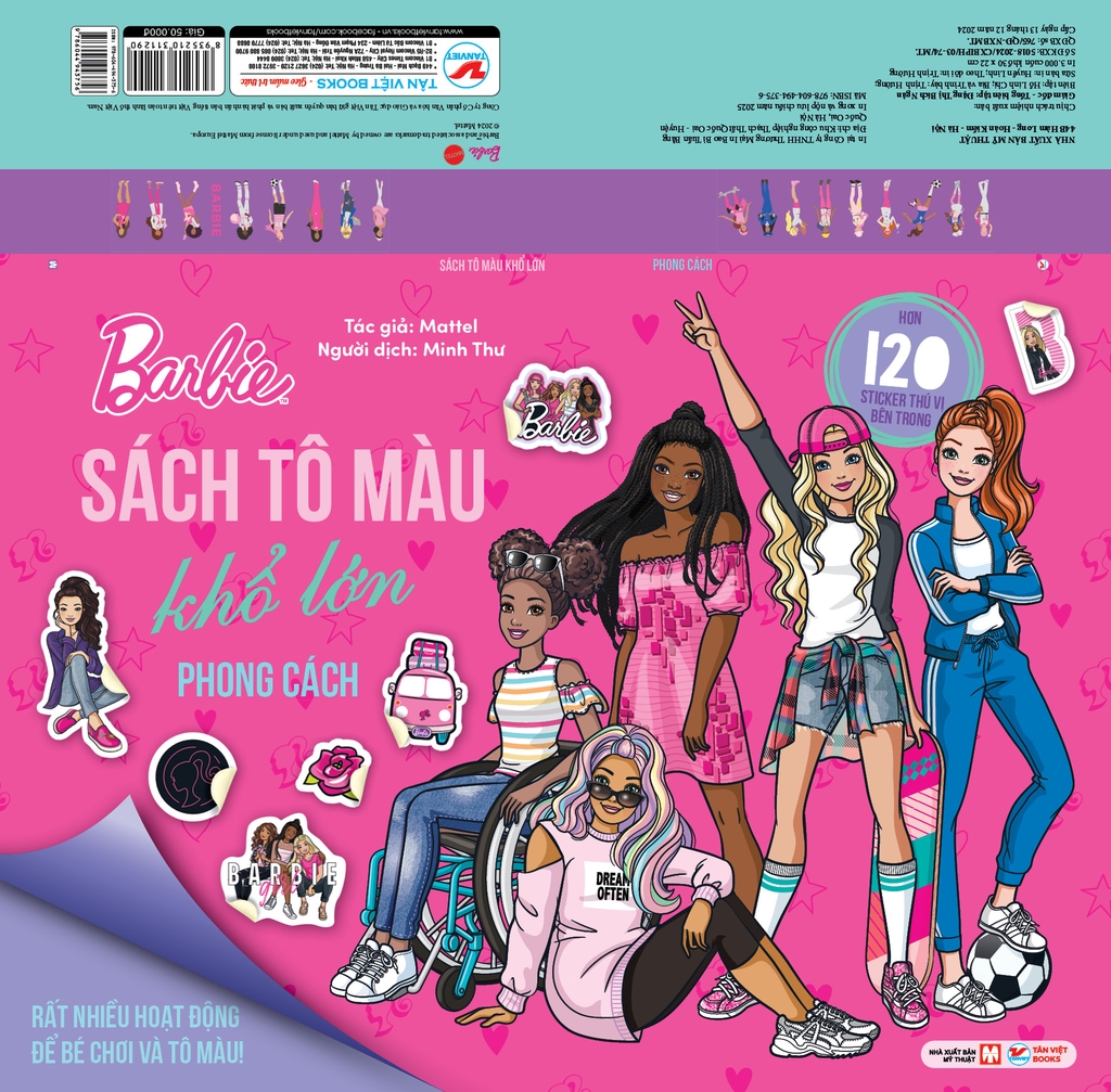 Combo 2 cuốn : Barbie – Tô Màu Khổ Lớn ( Năng Động, Phong Cách )
