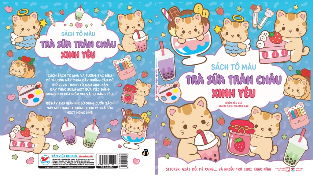 Combo 4 Cuốn Sách Tô Màu Tương Tác Trà Sữa Boba - Phát Triển Đa Giác Quan