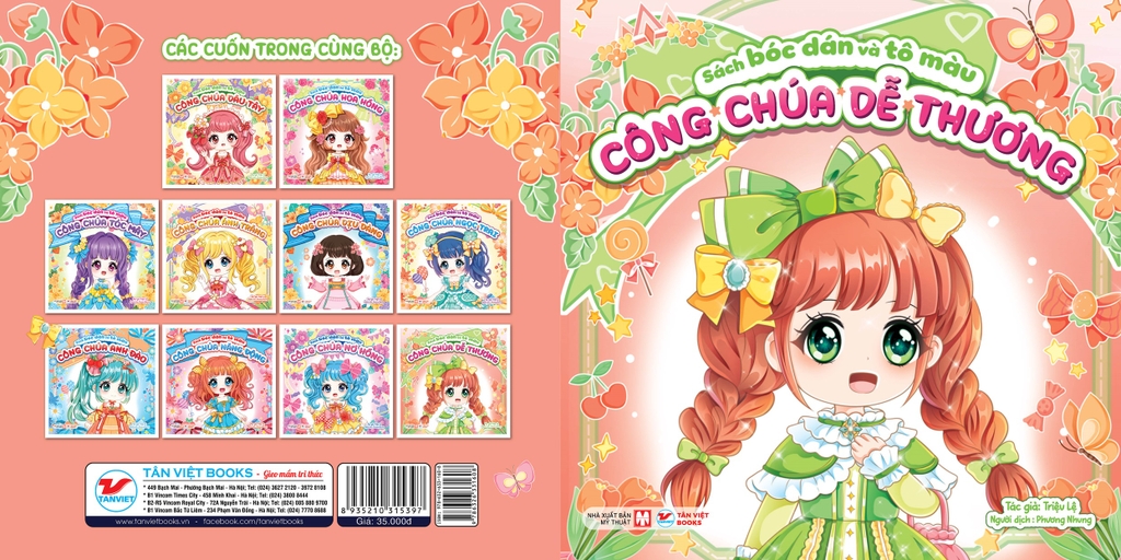 Công Chúa Dễ Thương - Sách Bóc Dán Và Tô Màu