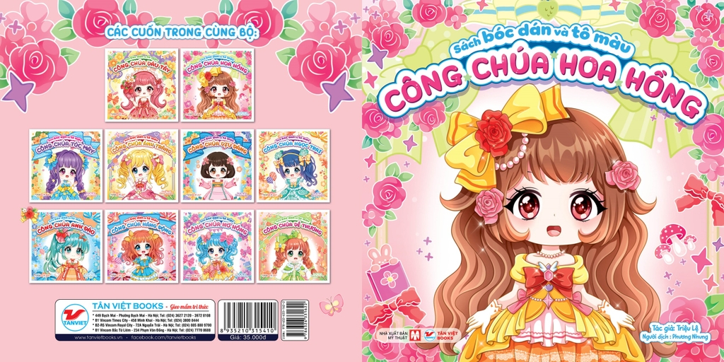 Công Chúa Hoa Hồng - Sách Bóc Dán Và Tô Màu