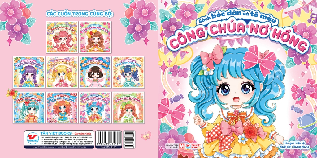 Công Chúa Nơ Hồng - Sách Bóc Dán Và Tô Màu