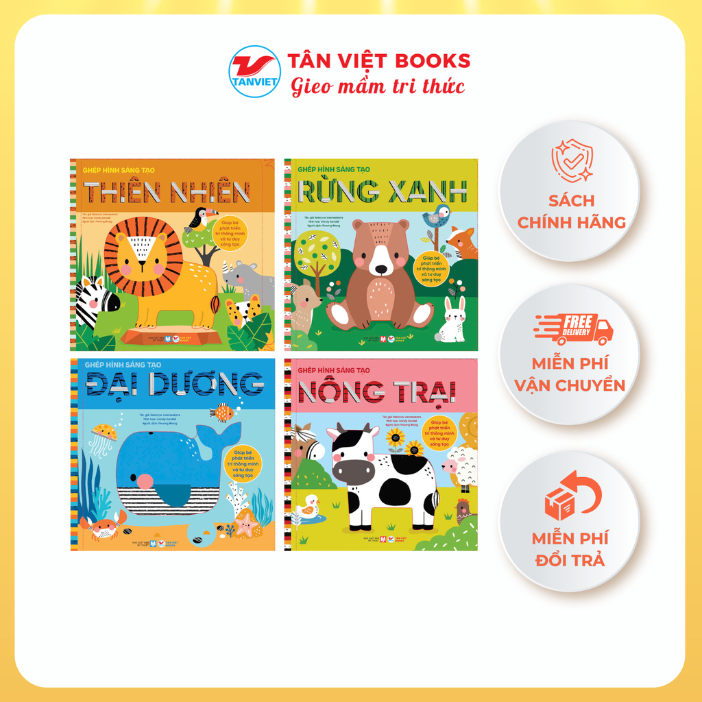 Combo 4 cuốn: Ghép hình sáng tạo - Giúp Bé Phát Triển Trí Thông Minh và Tư Duy Sáng Tạo