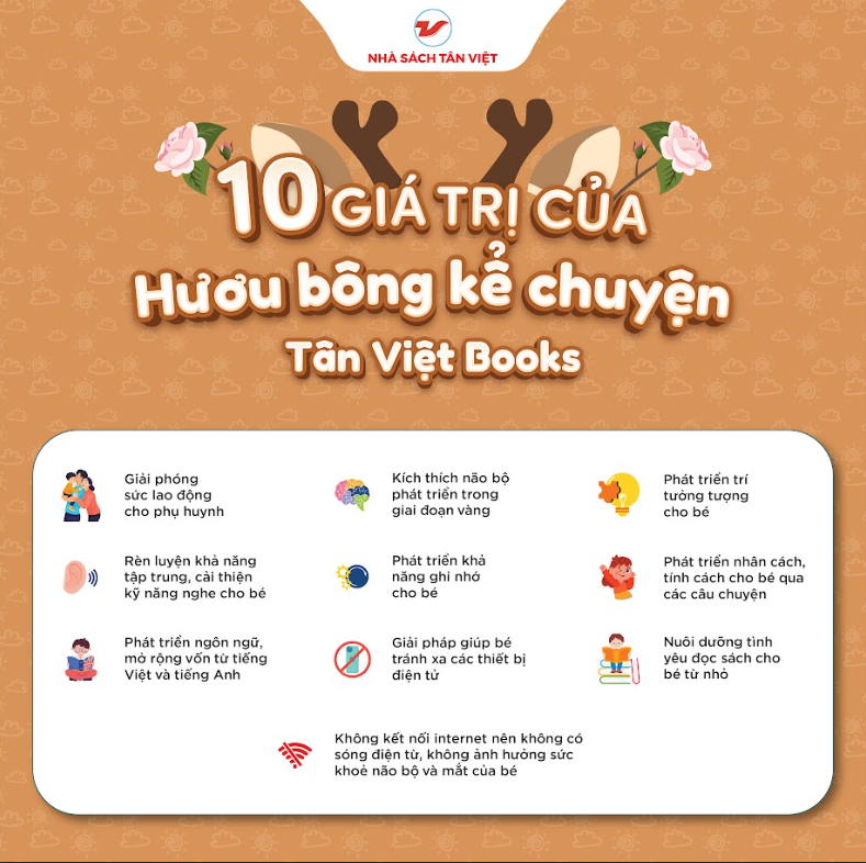 Hươu Bông kể chuyện - Size 40cm - Món quà trí tuệ cho bé