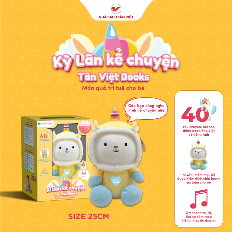 Kì Lân Vàng Kể Chuyện - Size 25cm - Món quà trí tuệ cho bé