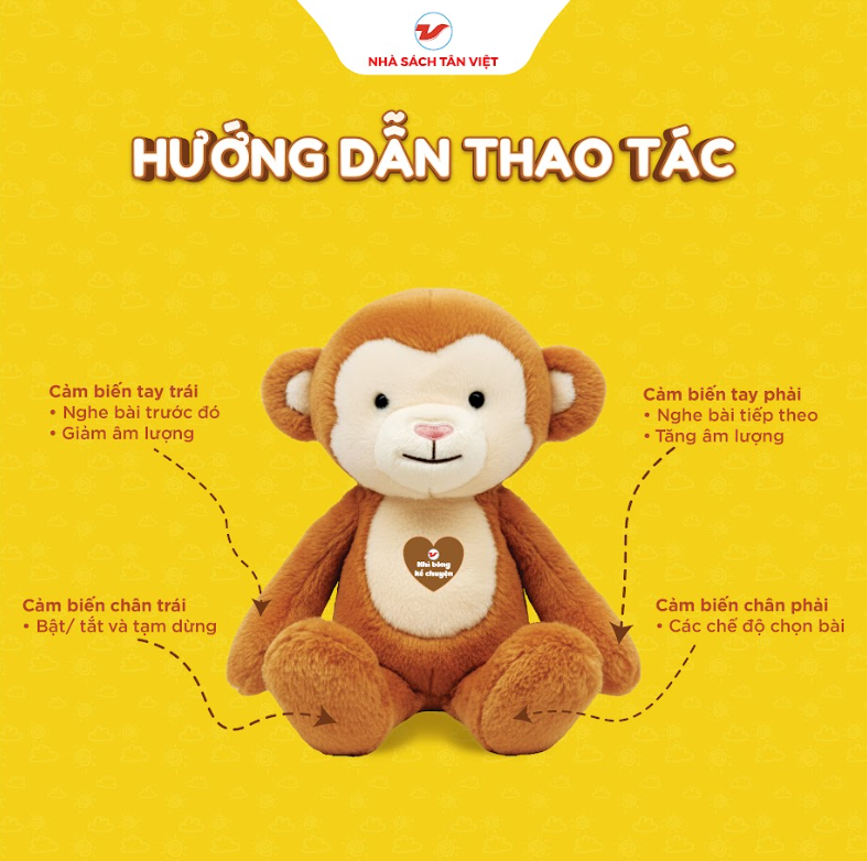 Khỉ bông kể chuyện - Size 40cm - Món quà trí tuệ cho bé