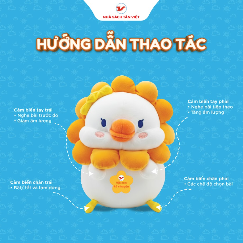 Vịt bông kể chuyện - Size 40cm - Món quà trí tuệ cho bé